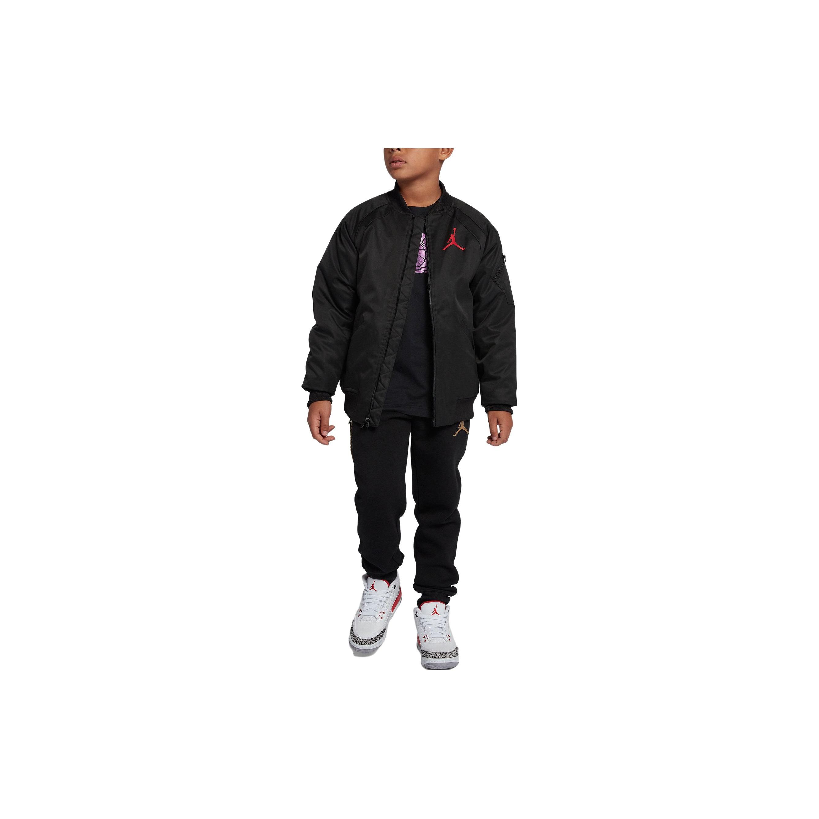 Теплая куртка с логотипом Jordan Letter Printed, детские куртки, черный цвет HA5114-005 S black