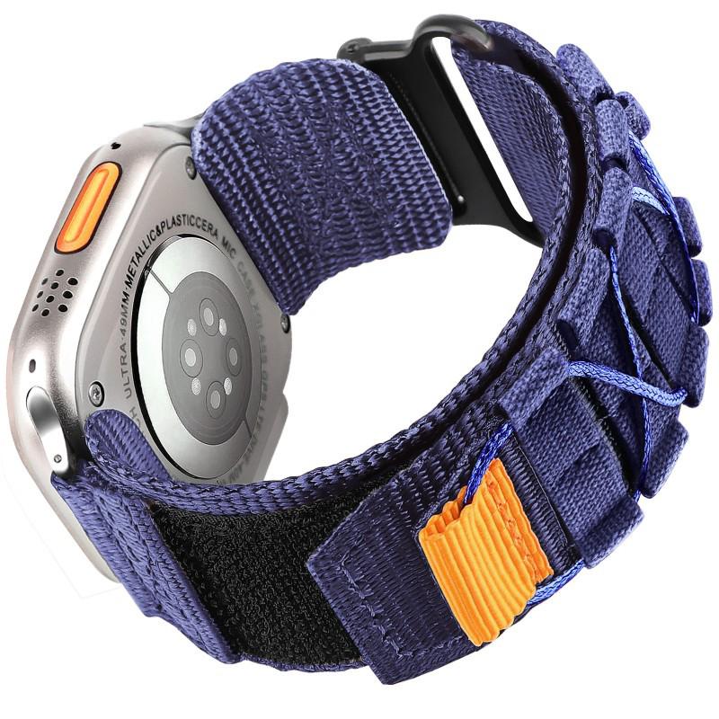 Нейлоновый спортивный ремешок Apple Watch с петлей на липучке - 38/42/49 мм Short 49mm синий the BAY