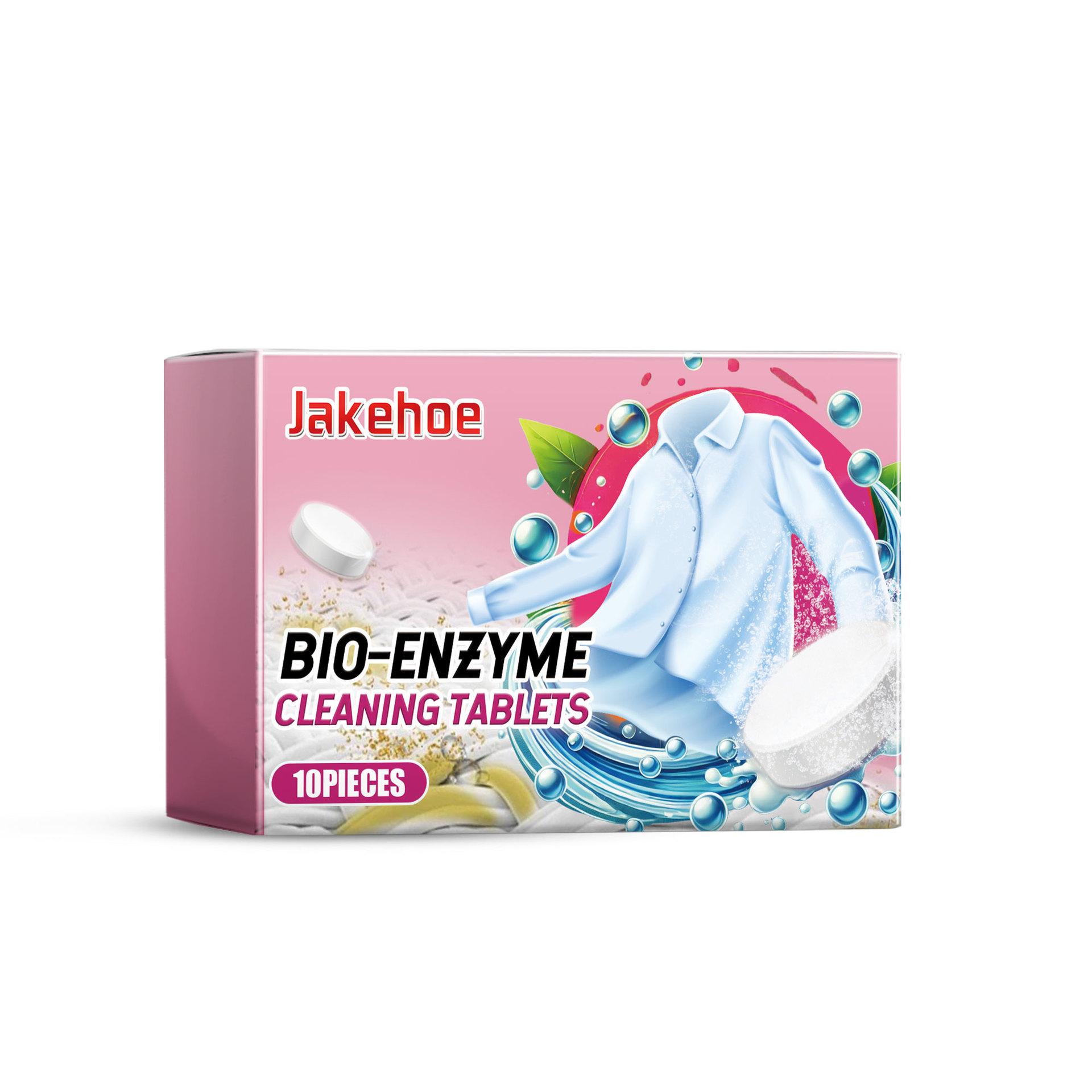 Bio-Enzyme Cleaning Tablets Powerful Effervescent Multi-functional Remove Scale Tea Stain Break down Oil Stains Laundry Cleaner pink Cove Home