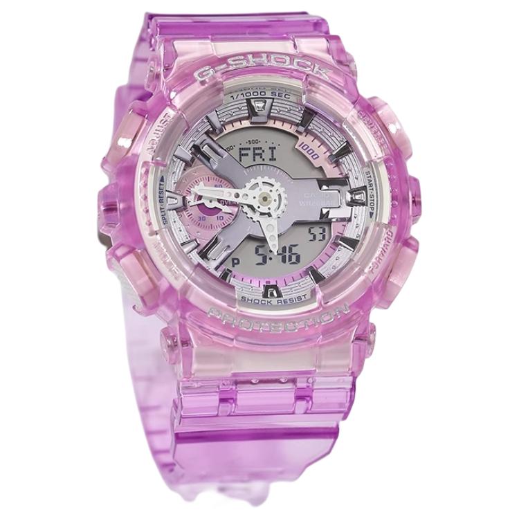Casio Sci-Fi Virtual Style 200M Waterproof Quartz Movement Resin Strap Watch Women watches Gray GMA-S110VW-4APR Random Watch Box,GMA-S110VW-4APR gray