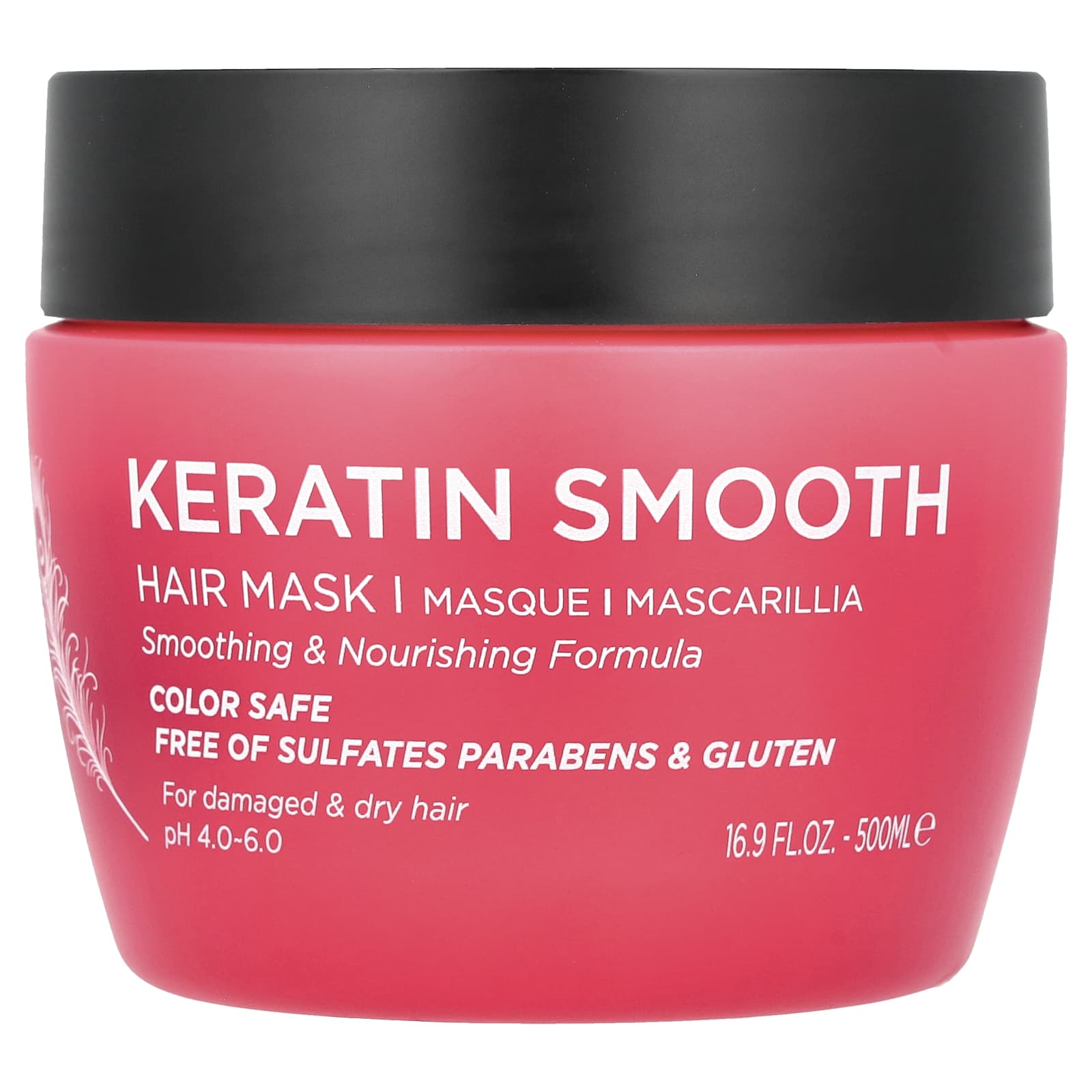 Luseta Beauty, Keratin Smooth, маска для волос, 16,9 жидких унций (500 мл) pink