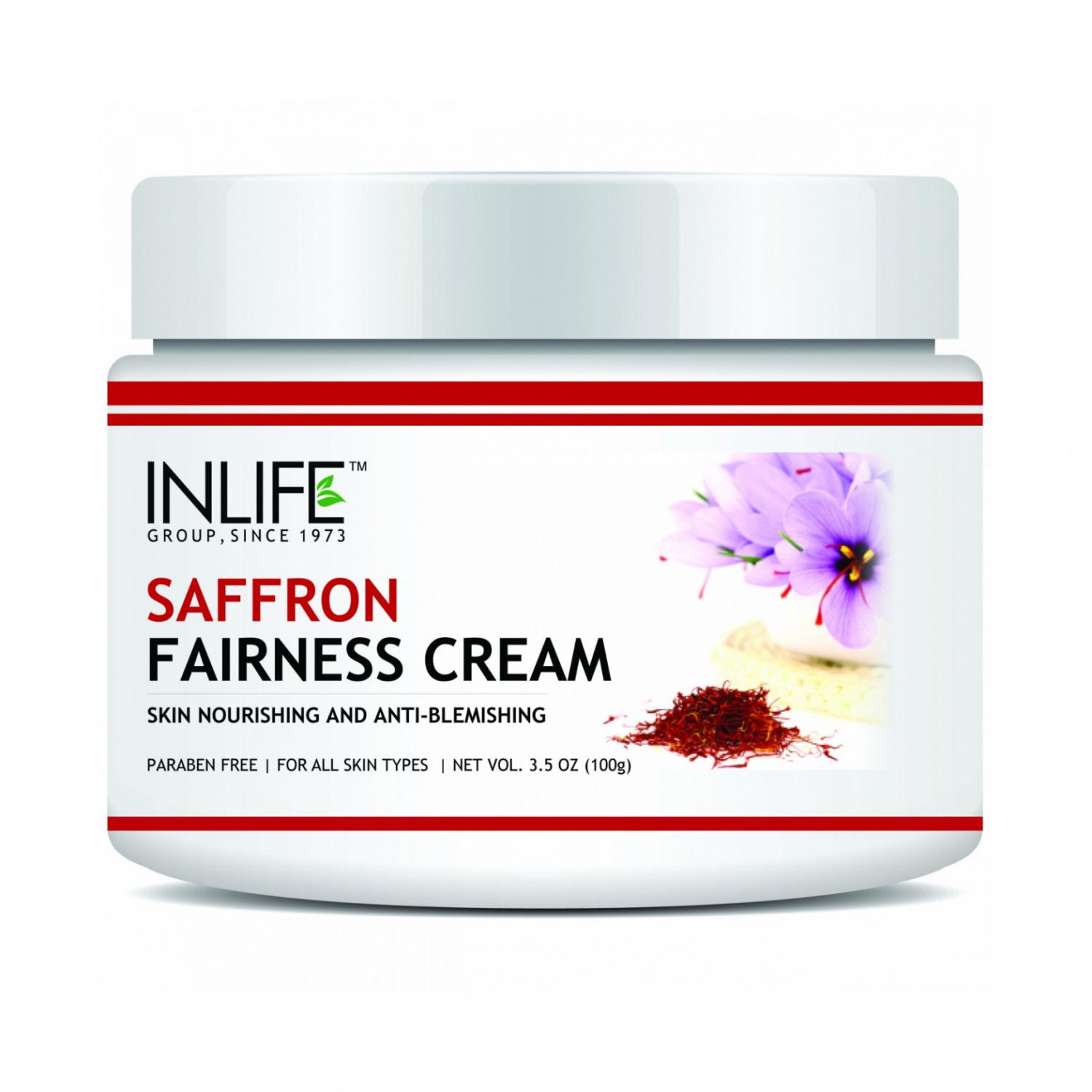 Отбеливающий крем для лица с Шафраном (100 г), Saffron Fairness Cream,  INLIFE 12.125 white