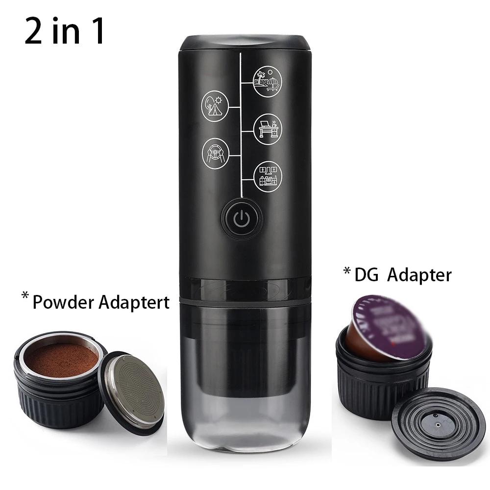 Кофемашина 2-в-1 Адаптер для капсул и молотого кофе для Dolce Gusto Портативная для путешествий на открытом воздухе Эспрессо Автомобильная Домашняя Кемпинг Кофеварка чёрный lucky life for me