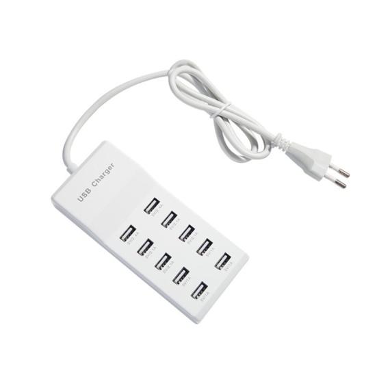 10-портовая USB-станция для быстрой зарядки, адаптер питания, зарядное устройство для телефона, планшета, камеры EU белый Beautybay