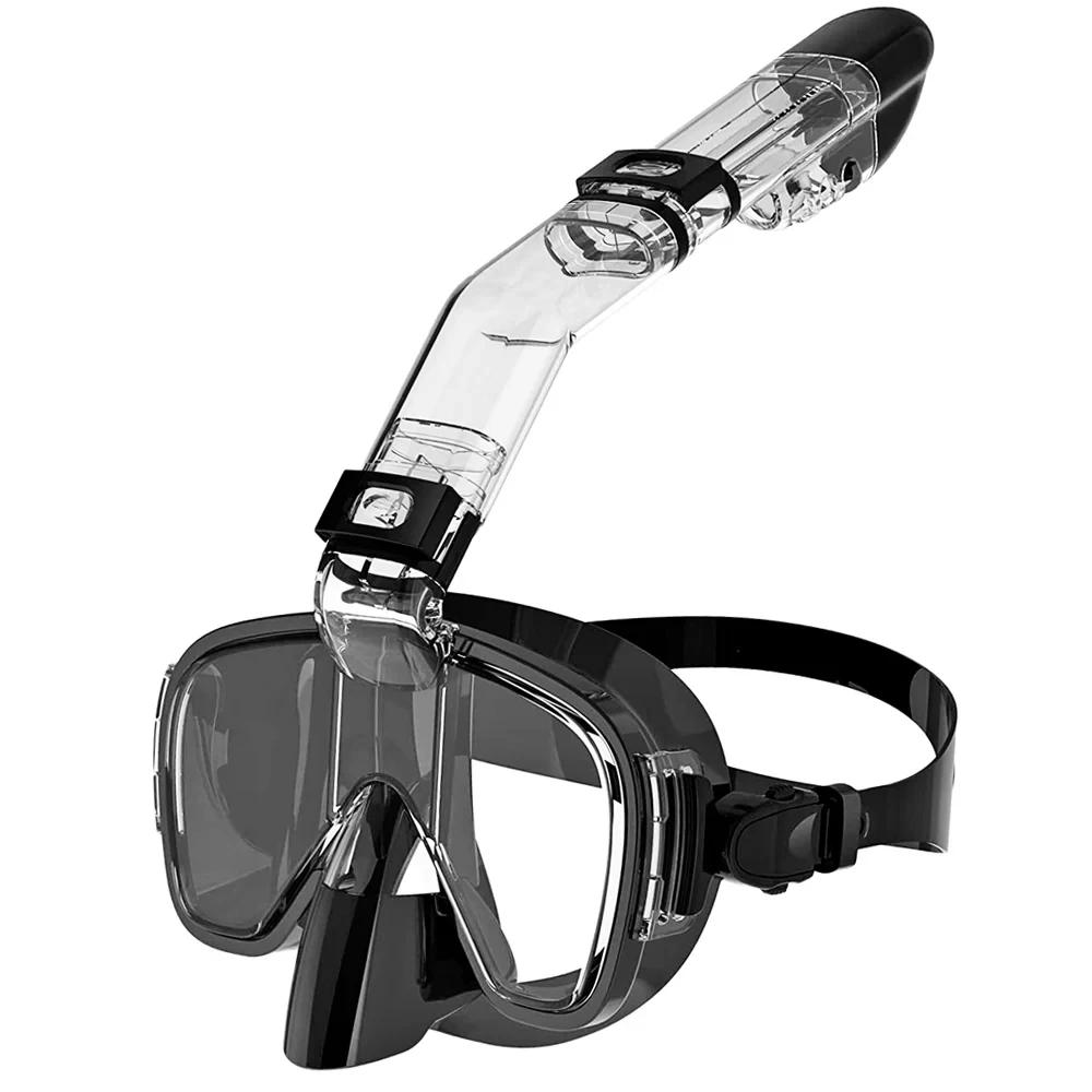 Underwater Snorkeling Half face Face Children Swimming Mask Set Scuba Diving Respirator Masks Anti Fog Safe Breathing for Adult L/XL чёрный WEN-july