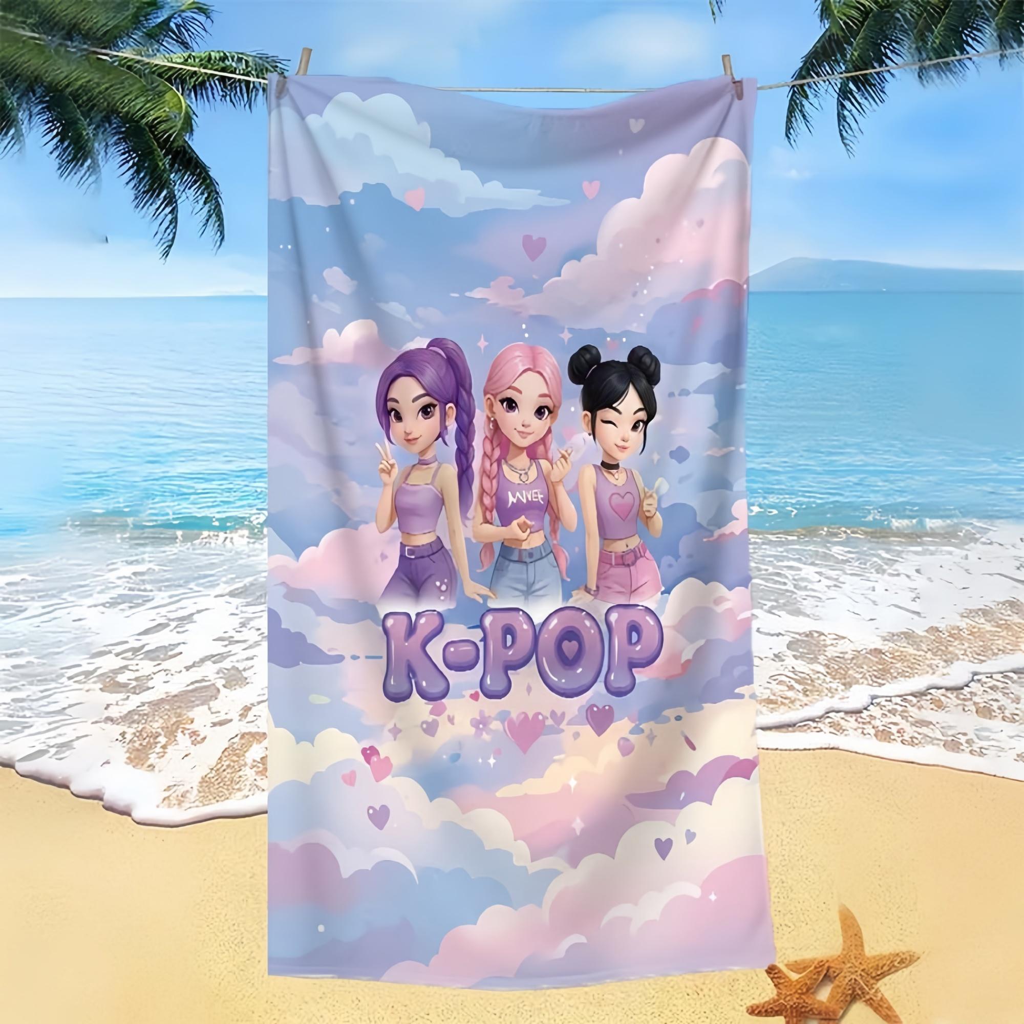 Многофункциональное пляжное полотенце в стиле K-pop girl group, мягкое, приятное для кожи, для пляжа, йоги, ванны, путешествий. Идеальный подарок для друзей, семьи W40*H60(CM) gray Creative Man
