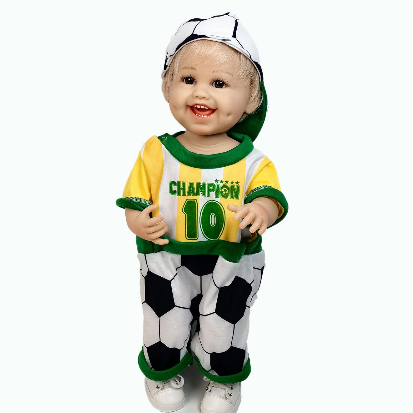 Куклы KEIUMI Smiling Reborn Baby Dolls 55 см Boy Bebe Reborn Boneca Gold с прошитыми волосами, полностью силиконовое виниловое тело, кукла на день рождения, подарок на Рождество, игрушки 22 inch about 55cm beige