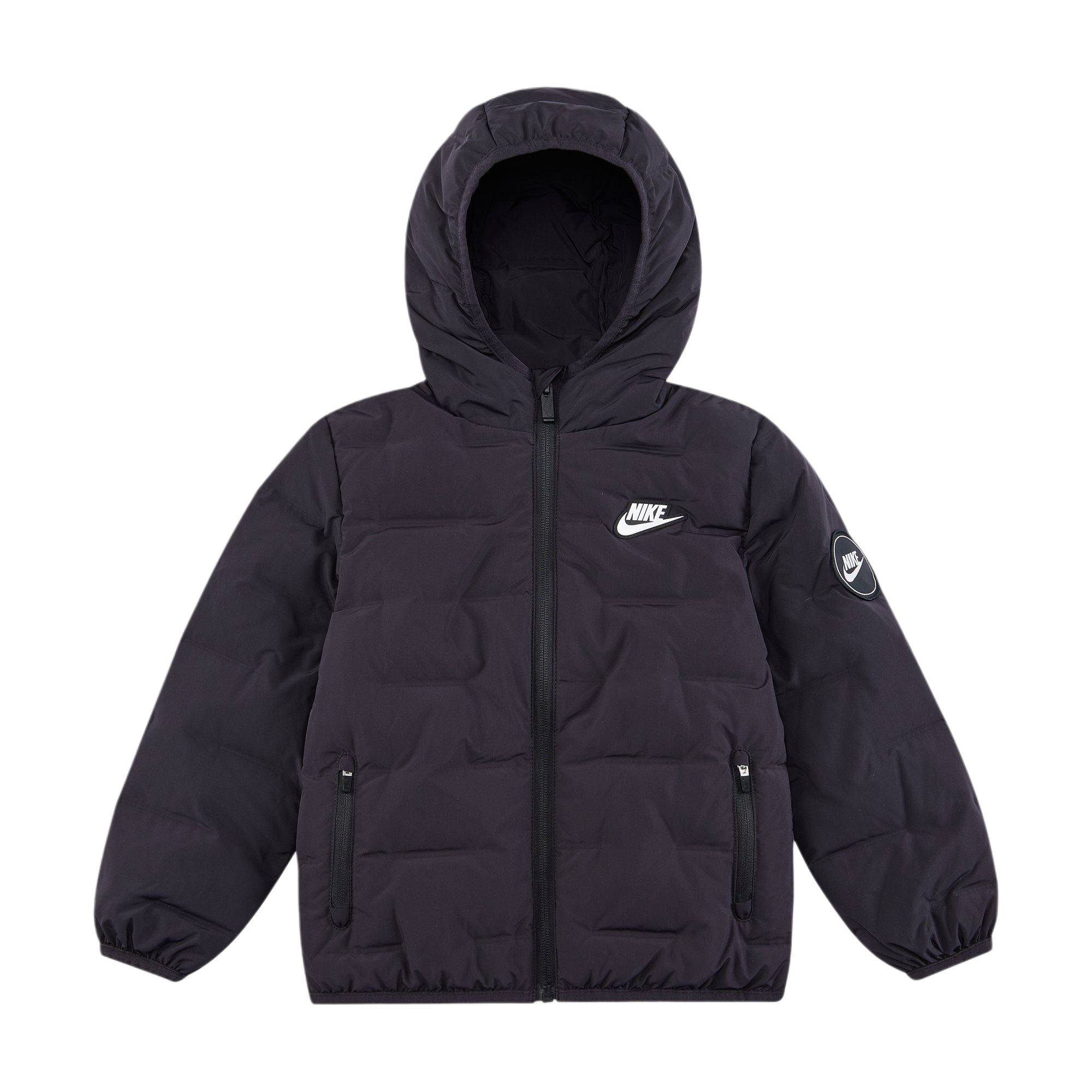 Детская универсальная пуховая куртка Nike с капюшоном и молнией, черная HQ7960-010 S black