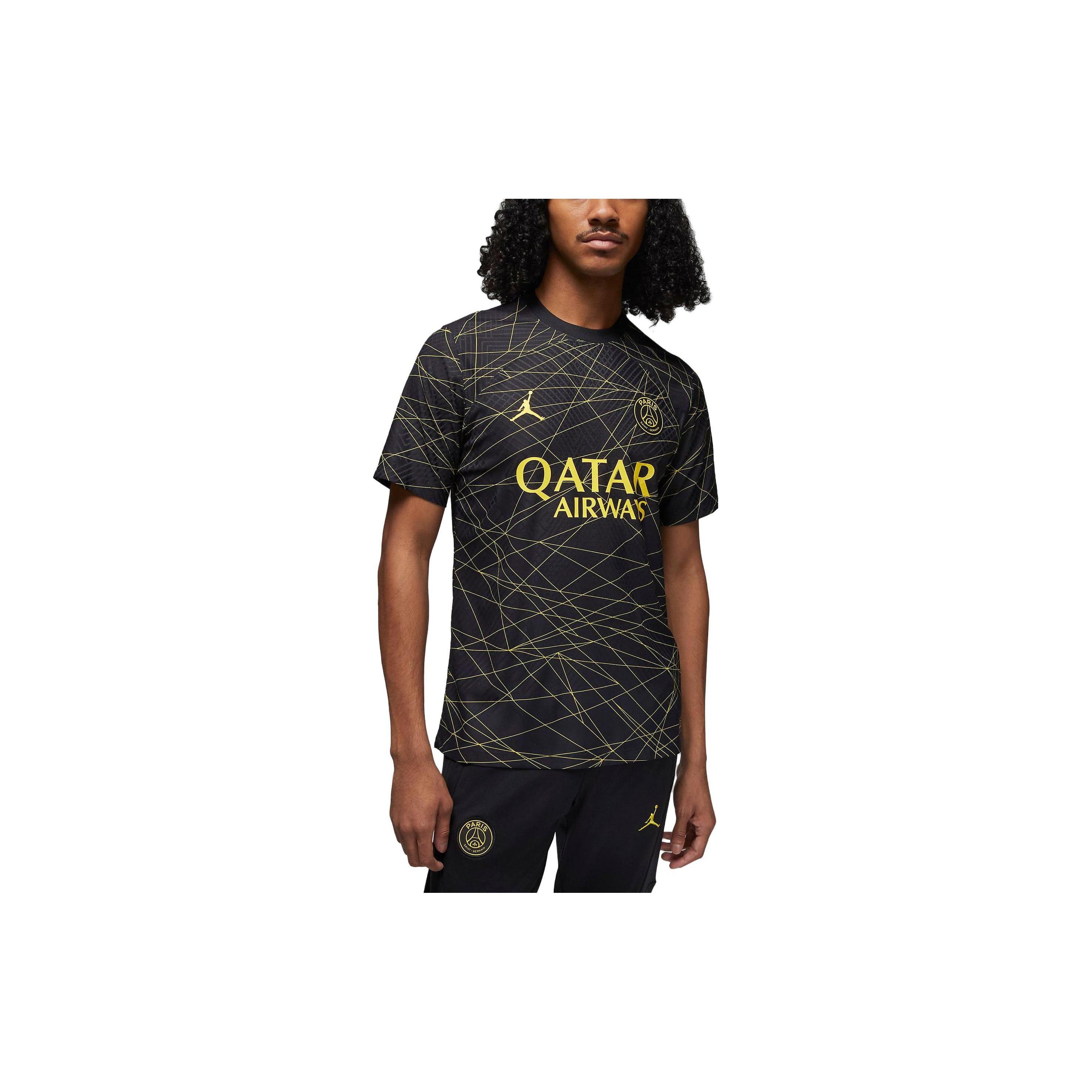 Футбольная форма Air Jordan x Paris Saint-Germain 2022/23, четвертая, Dri-FIT ADV,  Черно-желтая , Мужская DR3797-010 S black