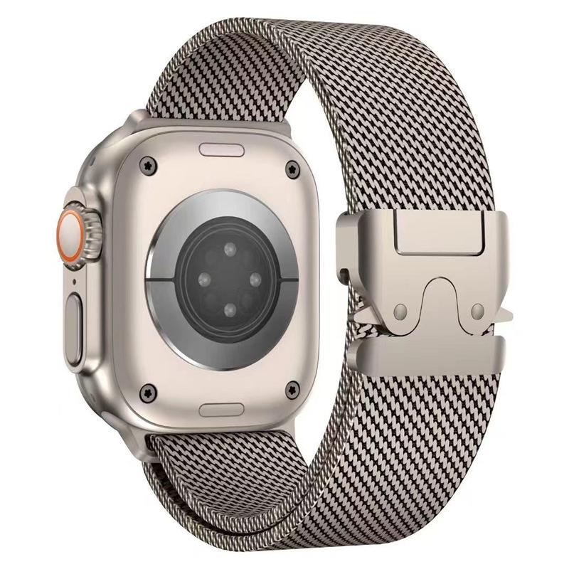 Подходит для Apple S10 Apple Watch Milanese New Strap S987 Stainless Steel Ultra2 Watch Strap Apple 42/44/45/46/49 серебряный Light luxury jewelry