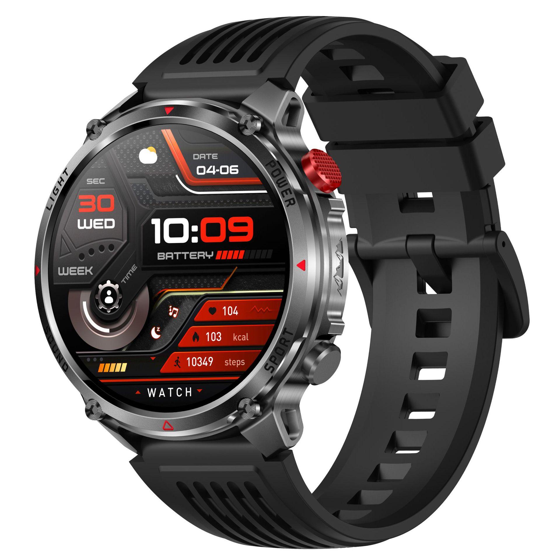 HT45 Умные часы TFT-дисплей Силиконовый ремешок NFC Беспроводная зарядка Монитор сердечного ритма Сон Артериальное давление Шагомер Компас чёрный QINGLONG GOODS