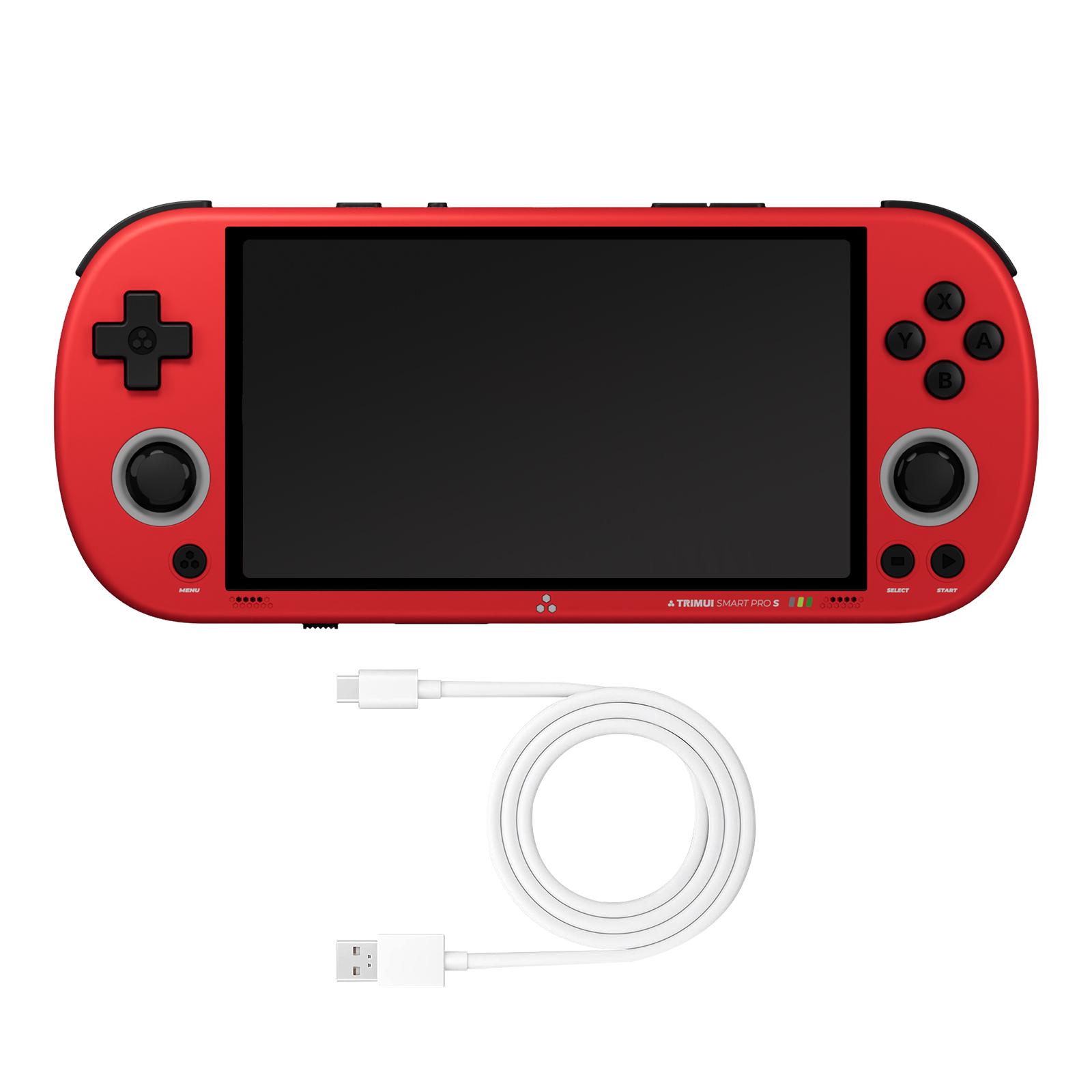 Для портативной игровой консоли TRIMUI SMART PRO S с 4,96-дюймовым экраном, процессором Allwinner A523, джойстиком Холла, RGB-подсветкой, игровой плеер TG5050 красный Plain Abode