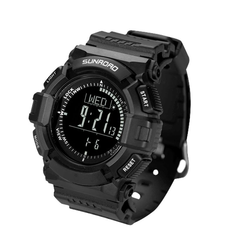 SUNROAD FR823 Наручные часы для улицы GPS Водонепроницаемые Мужские Альпинизм Шагомер Компас Барометр Секундомер Трейлраннинг чёрный QINGLONG GOODS
