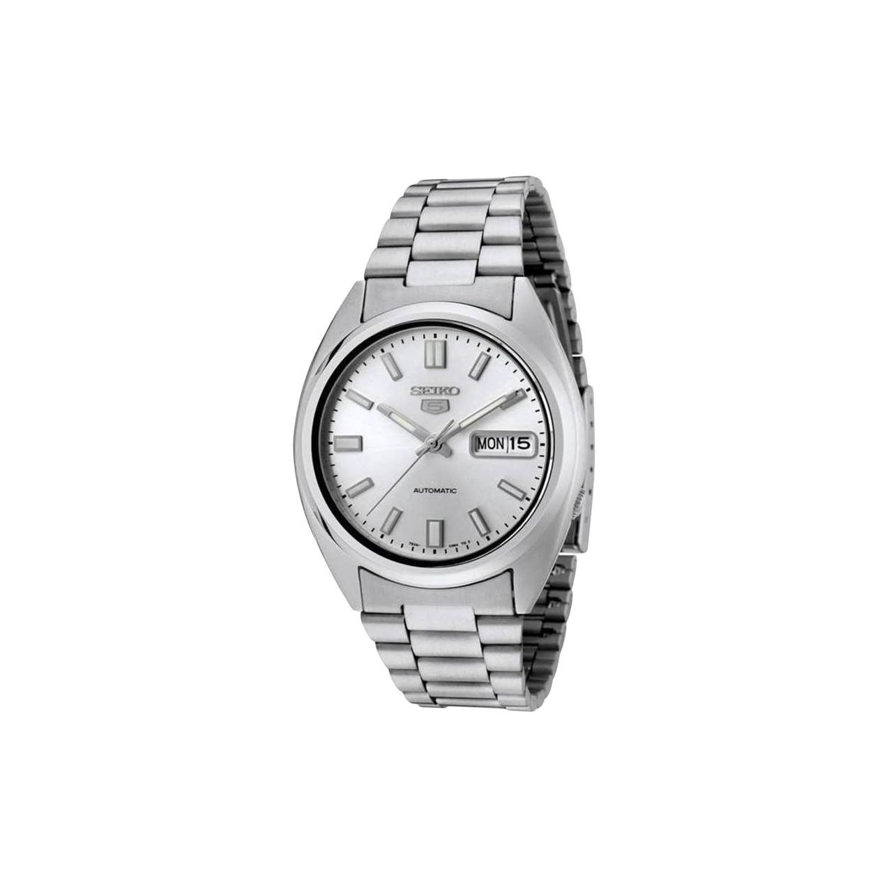Seiko 30 Meters Waterproof Automatic Mechanical Movement Stainless Steel Watch Men watches Silver SNXS73K1 Silver Dial white