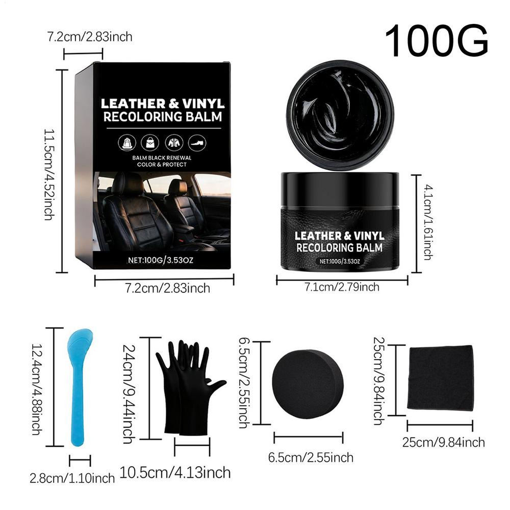 Home Leather Balm 100G Scratch Filling With Sponge Home Leather Recoloring Cream For Sofa Couch Chair Headboard Car Seats Bags black Tianyi 3
