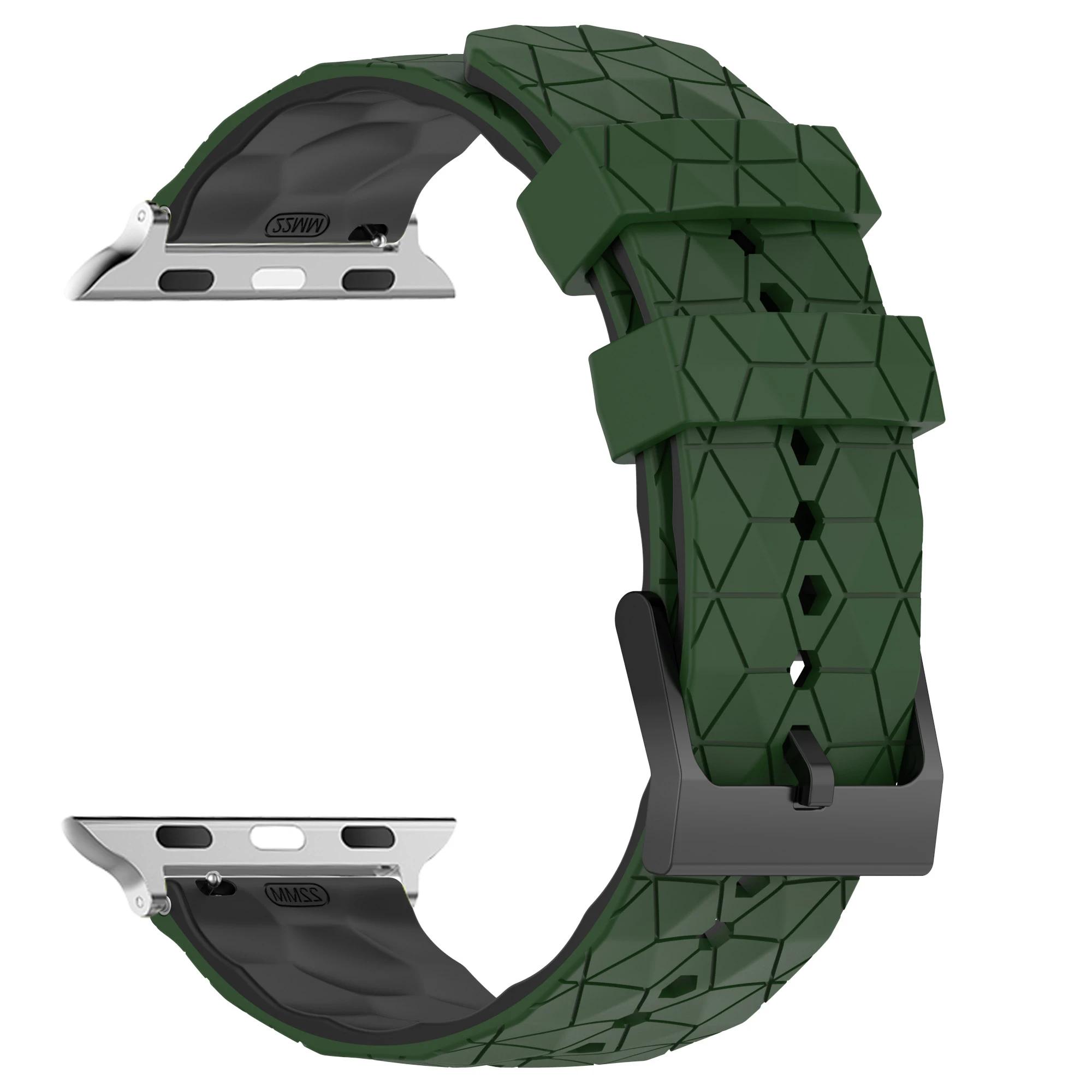 Силиконовый ремешок для Apple Watch Ultra 3 2 49мм 46мм 45мм 44мм 42мм 41мм 40мм Браслет Ремень Iwatch Series 11/10/9/8/7/6/SE/5 40-41mm-S11or10-42mm black TolTales