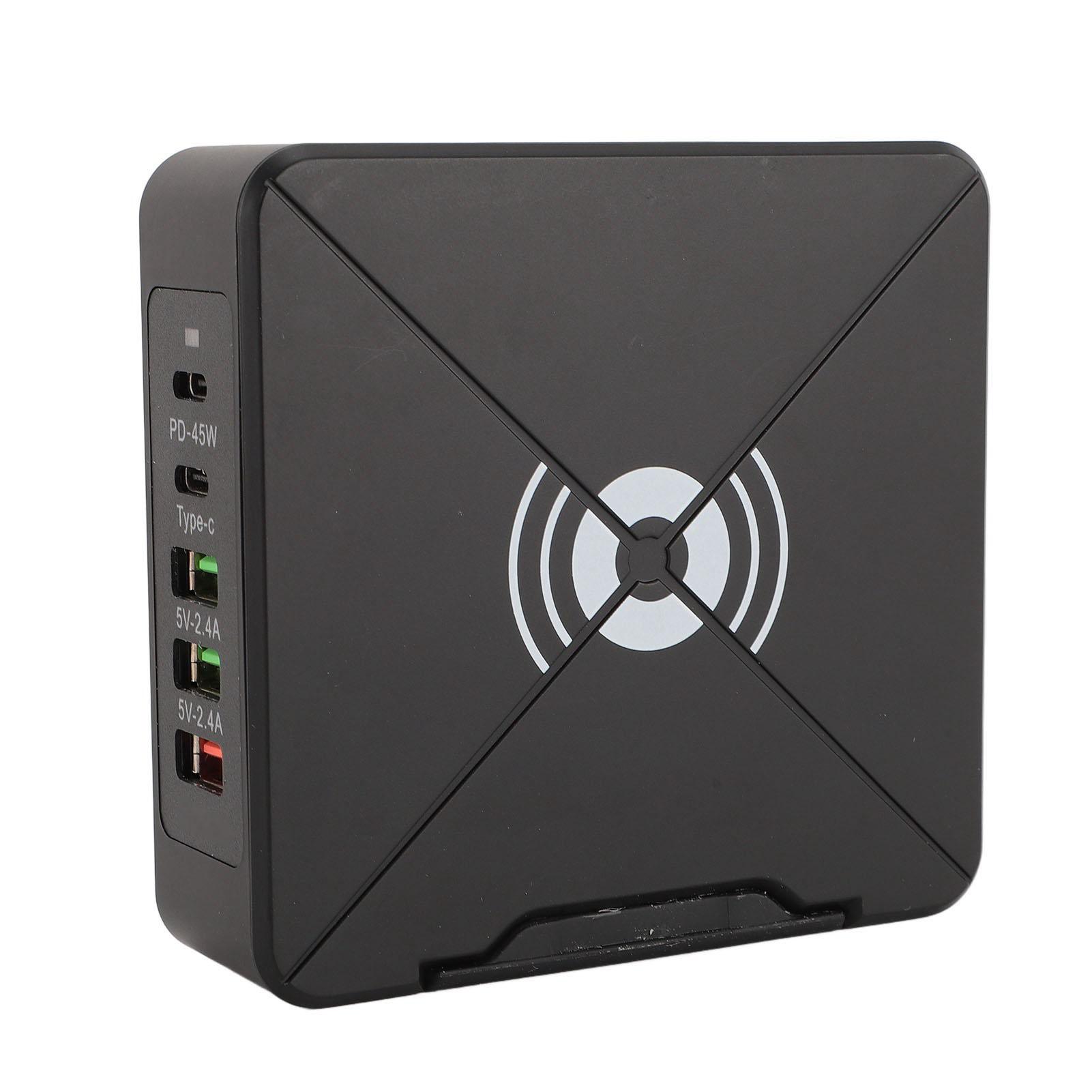 USB C зарядное устройство блок PD75W QC3.0 быстрая зарядка беспроводная 5 портовая зарядная станция концентратор для телефона планшета US Plug gray OutsideWorld