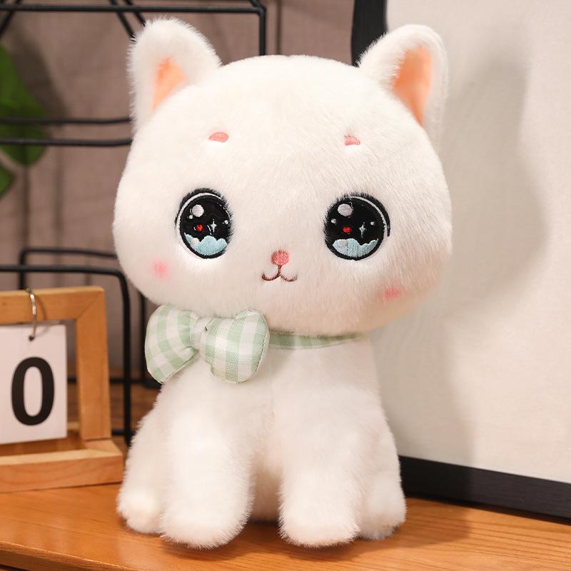 Новые милые куклы-кошки, куклы, котята, плюшевые игрушки, кошки, кукла-подушка, подарок на день рождения для девочек 24 cm white Yiran Jewelry Ring
