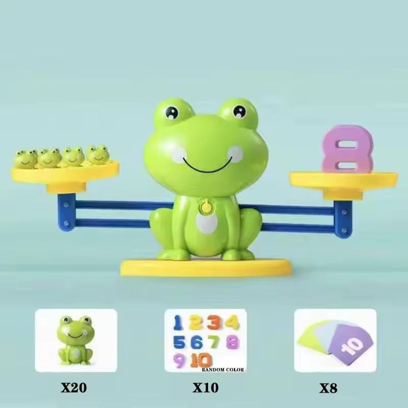 Математические весы-лягушка STEM-обучение для малышей 3-5 лет, развивающая игра-счет с цифрами, набор для когнитивного развития green Interesting toys and dolls