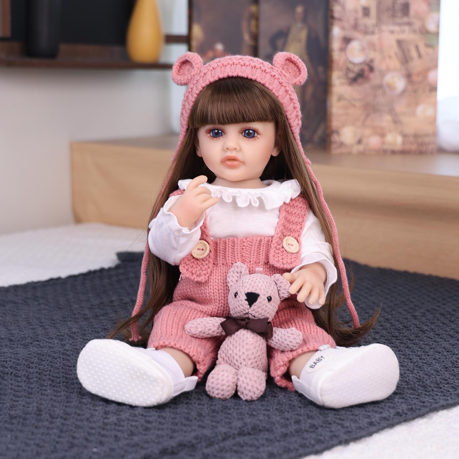 KEIUMI 17 Inch Bebe Reborn Doll Full Silicone Vinyl Realistic Skin Newborn Girl Doll Christmas Gift 17 inch white
