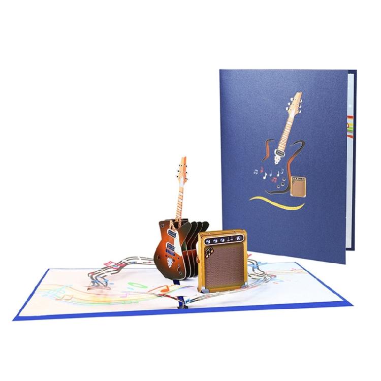 Стильная 3D Pop-up Открытка-гитара Тонкая работа Особый Подарок Аксессуар для Вечеринок Принадлежности и Праздничное Украшение 1 gray Heart attack