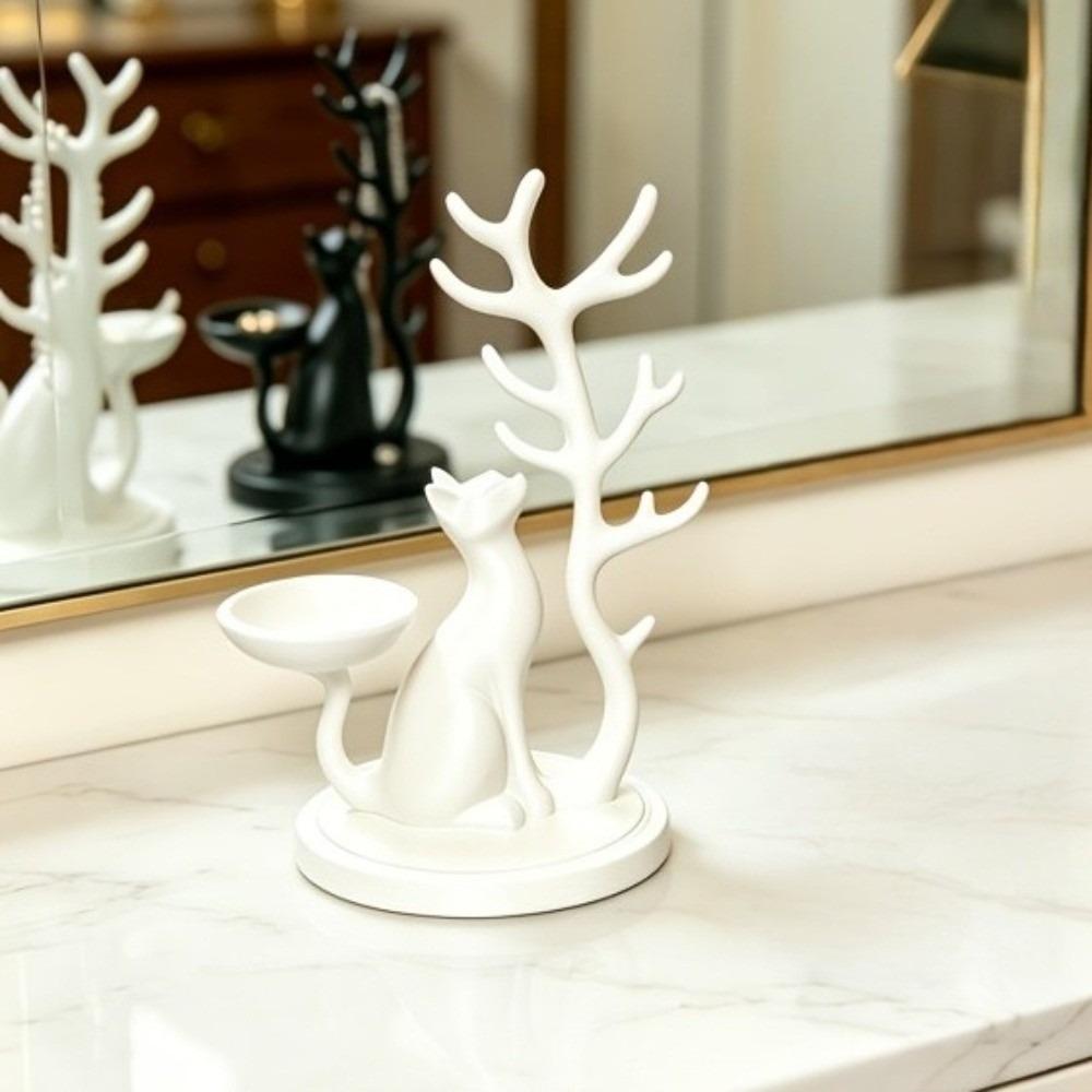 Creative Cat Jewelry Tray 3D Printed Multifunctional Storage Holder  for Gifting to Girlfriends белый dongguanhangdezhi