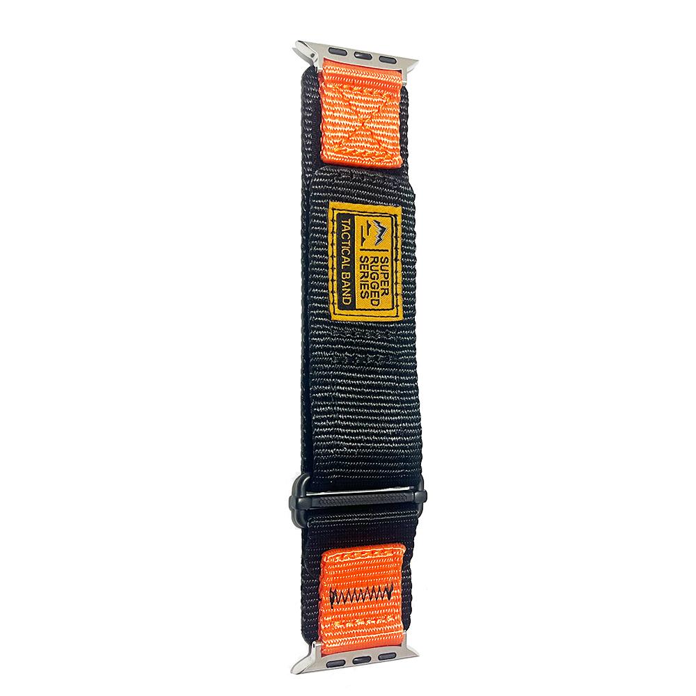 Нейлоновый ремешок на липучке для Apple Watch Ultra 2 49 мм 45 мм 44 мм 42 мм, для Apple Watch 9/8/7/6/5/4/3/SE Ultra 2 Браслет 49 45 44 42mm black X-100H