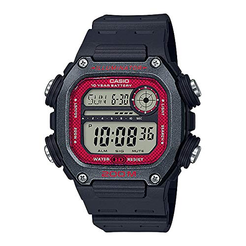 CASIO Standard DW-291H-1B Наручные часы для мужчин, женщин и детей, мальчиков и девочек, цифровые, отображение даты, черно-красные, зарубежная модель [параллельный импорт] gray