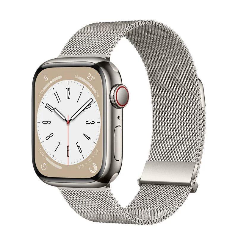 Премиальный титановый миланский браслет для Apple Watch Ultra 2 49 мм 9 8 7 6 для Iwatch Серии 10 46 мм 45 мм 42 44 мм Звеньевой браслет 42mm/44mm/45mm/46mm/49mm gray QINGLONG GOODS