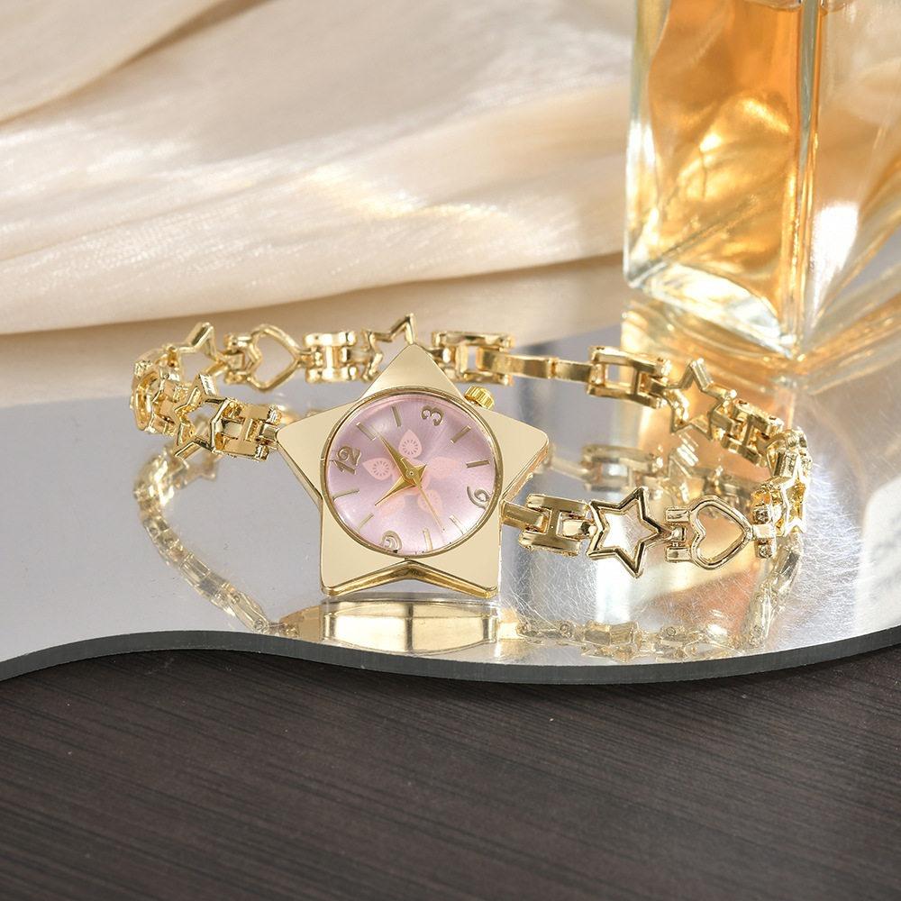 Y2k Charm Star Shape Bracelet Zinc Zinc Zinc Alloy Chain Watches Luxury Star Watch  Girls Gift gold pink beige Yiningohj