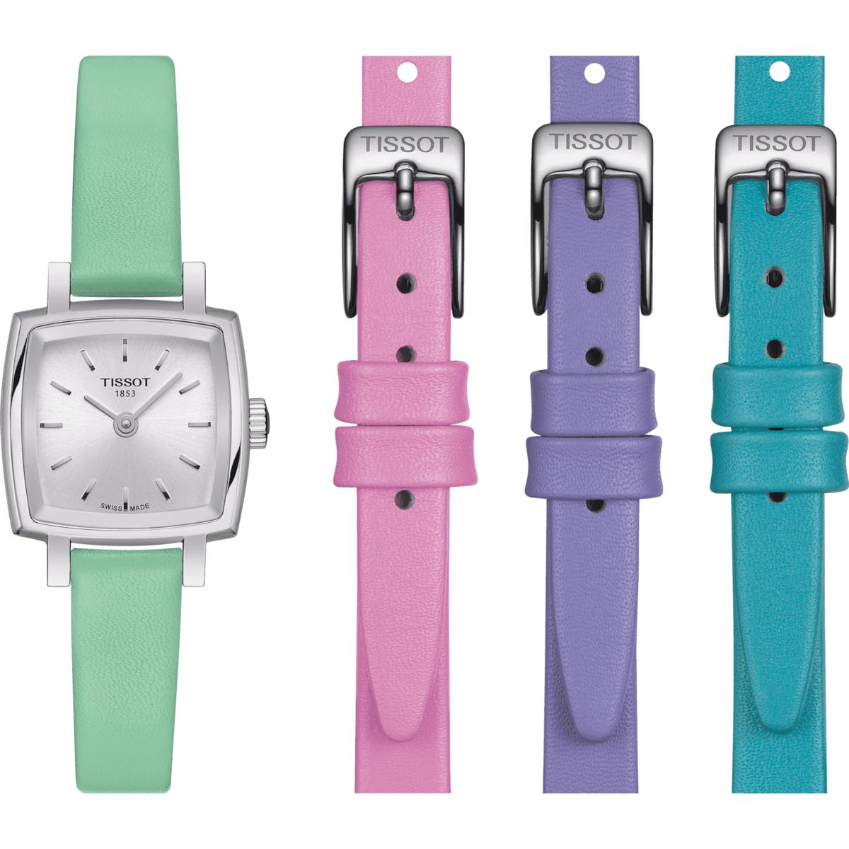Tissot Lovely Summer Set Quartz Watch Green Fresh Women watches Silver T058.109.16.031.01 Silver Dial pink