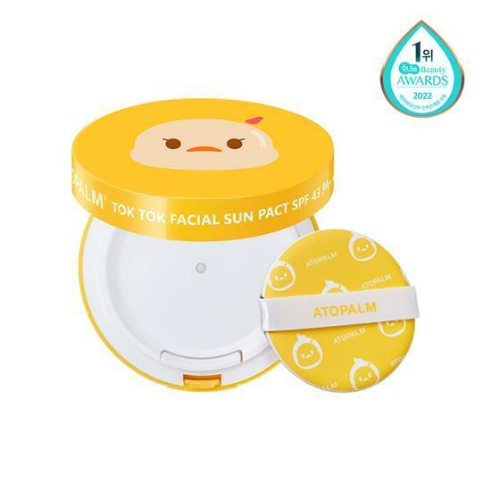 Солнцезащитный крем для лица Atopam Tok Tok Facial Sun Pact 15 г, оригинальный продукт/сменный блок, 2 вида, выберите 1 Tok Tok Sun Pact 15g (main product) yellow BeautyGlam