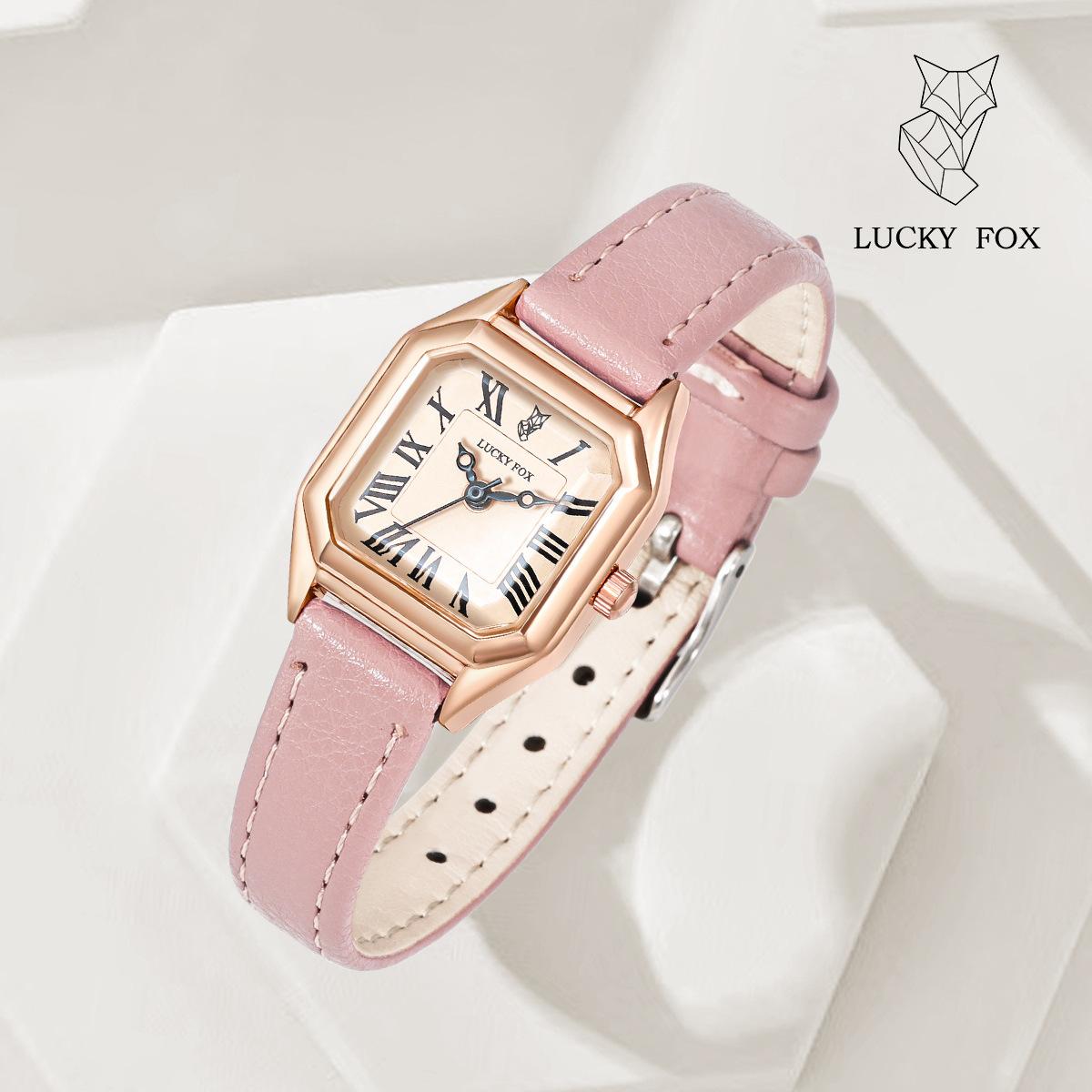 Tomi Luckyfox L38  Women s Casual Elegant Clock for Female Fashionable Business Leather Band Minimalist Quartz Watches beige QINGLONG GOODS