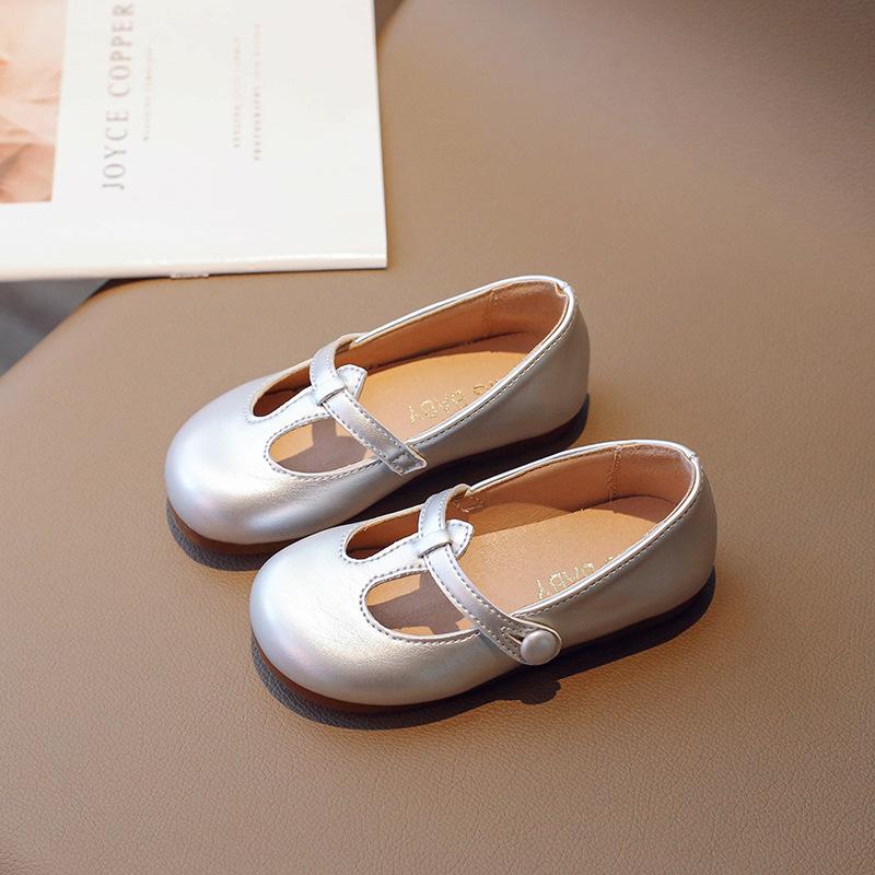 Children Casual Shoes T-tied Girls Leather Shoes Fashion Retro Princess Baby Ballet Dance Shoes Kids Girl School Footwear G06201 21 серебряный MARKET-1