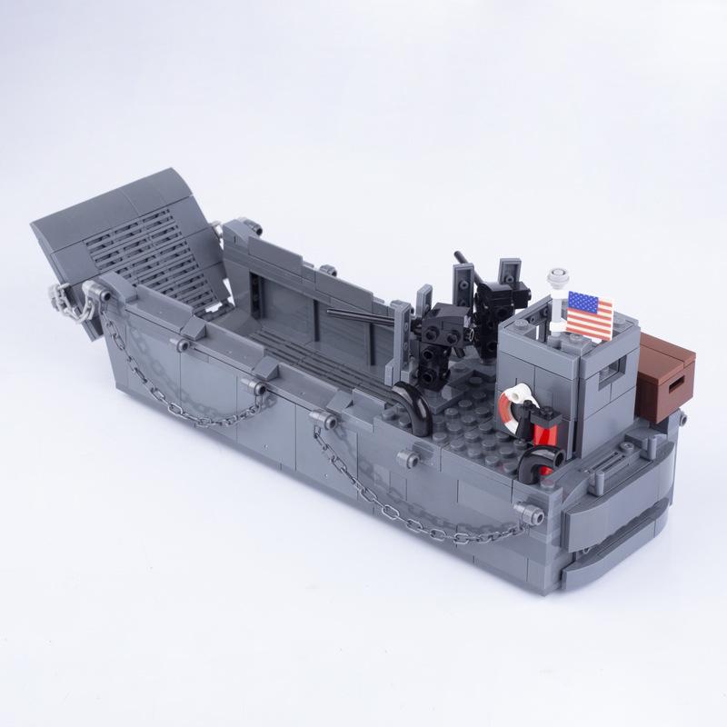 Военно-морской десантный корабль Хиггинса Солдат Минивэн Мальчик Сборный Конструктор Игрушка Other gray Treasure Chest For Children