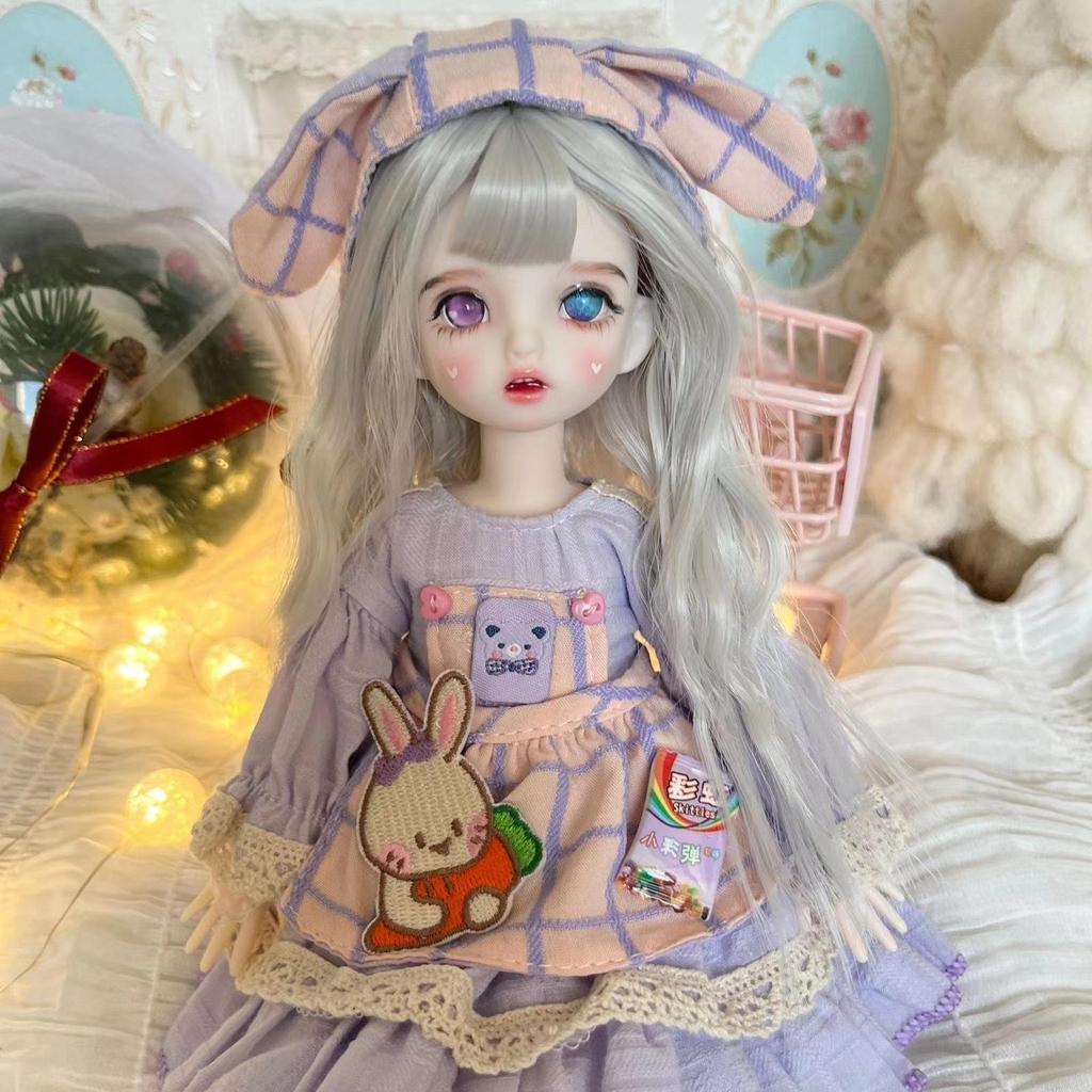30 см BJD1/6 кукла для изменения макияжа, 6-точечная шарнирная кукла, 3D настоящая игрушка для девочек, ручная кукла для одевания gray Kayusha