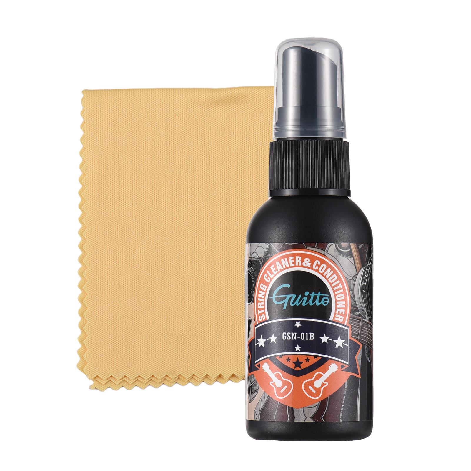 GUITTO Guitar Cleaning Care Kit 50 мл String Anti-rust Care Oil с чистящей салфеткой для гитары 50ml black TOMTOP JMS
