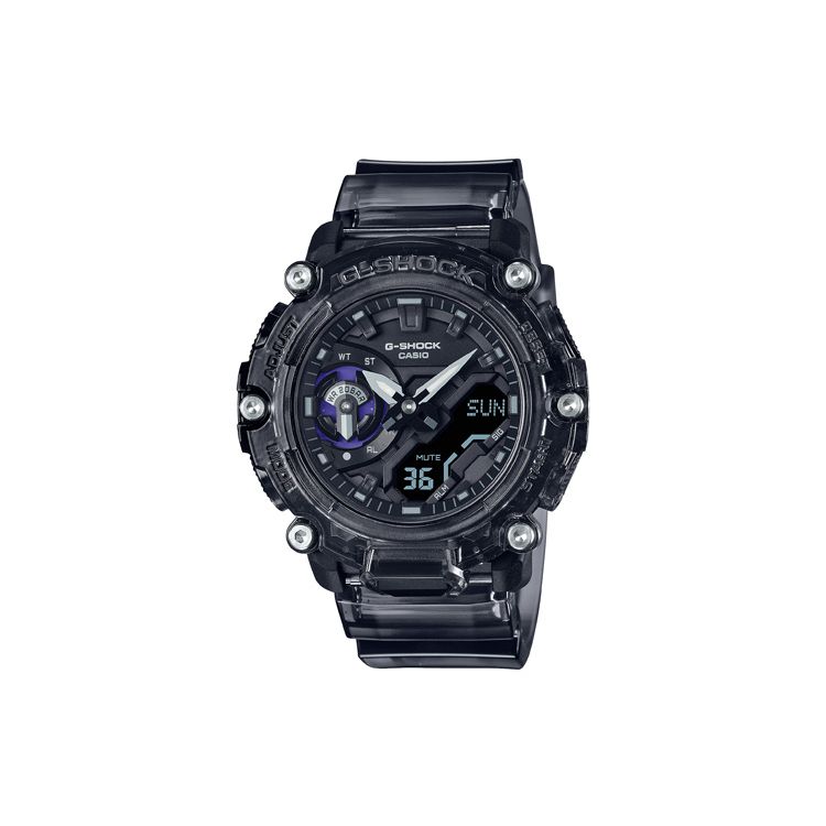 Casio Sound Wave Series Translucent Waterproof Quartz Movement Resin Strap Watch Men watches Black GA-2200SKL-8APR Random Watch Box,Translucent Gray black