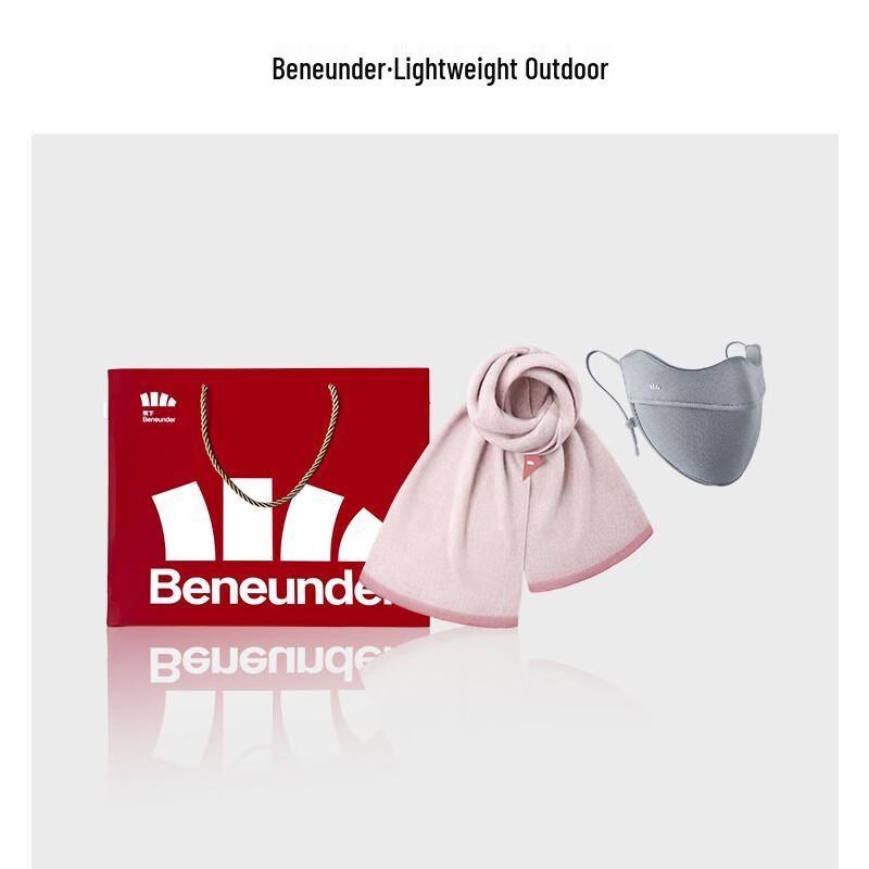 Подарочный набор зимнего теплого шарфа и маски Beneunder red