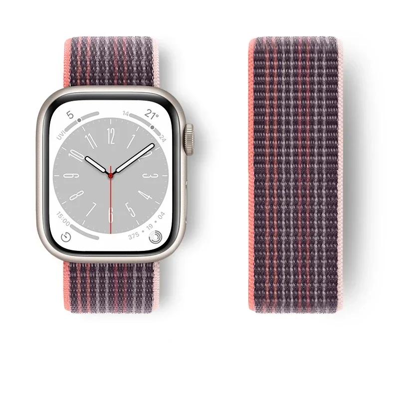 Нейлоновый ремешок для Apple Watch 49мм 45 41мм 44мм 40мм 42мм 38мм Регулируемый эластичный браслет iWatch Ultra Series 9 3 4 5 SE 678 38mm 40mm 41mm фиолетовый JOHO - CarGear