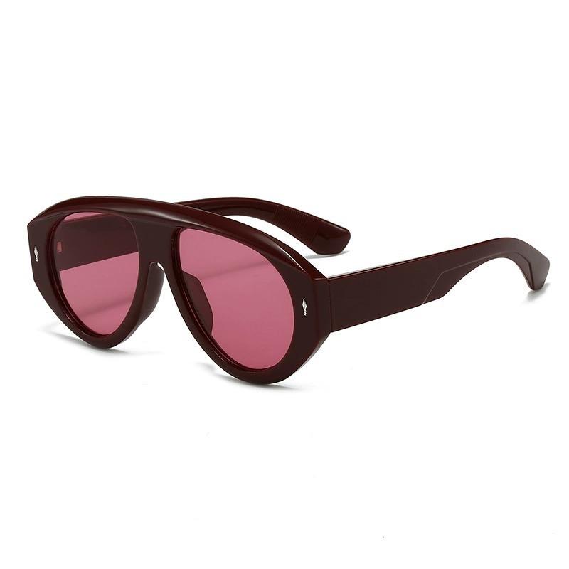 one piece candy color oversize sunglasses for women new fashion rivet gradient black blue sun glasses men hip hop outdoor shades красный Attractive glasses