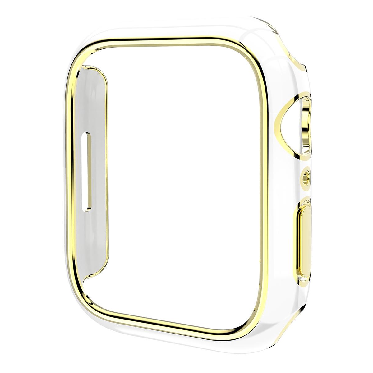 Покупка для Apple Watch Series 9  /  8  /  7 45 мм Чехол для часов Быстросъемная Электроокрашенная ПК Крышка для часов - Зеленый  /  Розовый Золотой белого золота Just Texture