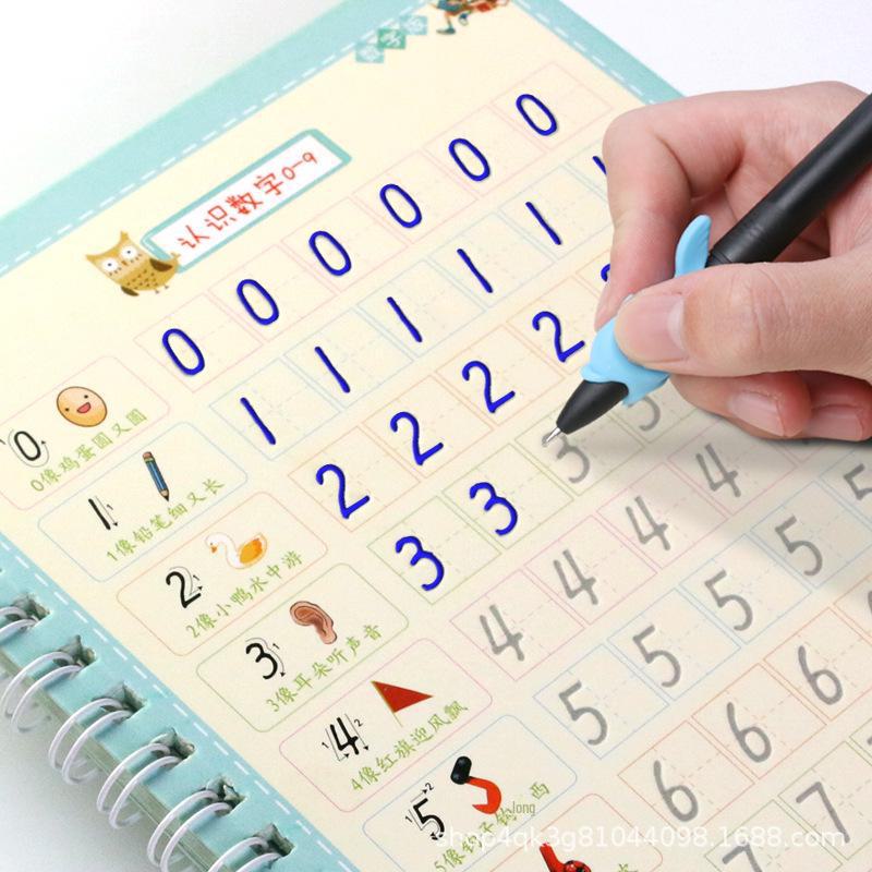 Детская цифровая каллиграфическая книга для практики: Groove Learning Numbers и Magic Tracing beige Lucky Black Cat