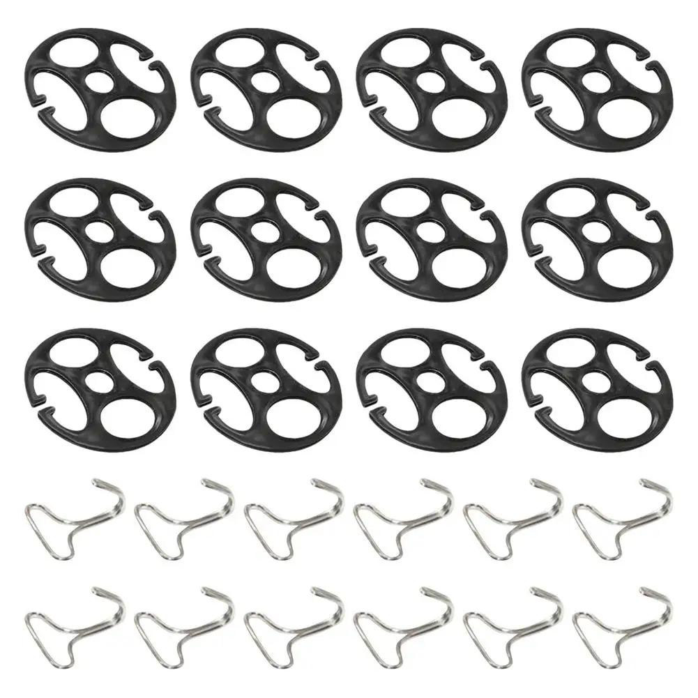 24Pcs Car Seat Cover Plum Plate Metal Hooks Set Locking Clip Plastic Card Fixed Hooks Locking Clips Replace Car Seat Accessories чёрный Simple Nest