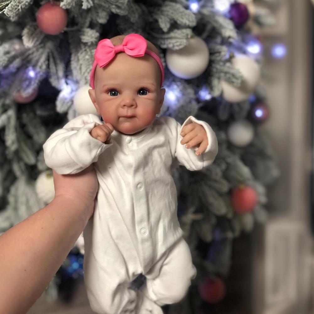 BZDOLL Кукла Реборн ручной работы 19 дюймов (48 см) с мягким виниловым телом, как у новорожденного ребенка, для девочек, милый подарок на день рождения, игрушка для купания и игры в домик vinyl body doll white BZDOLL Reborn
