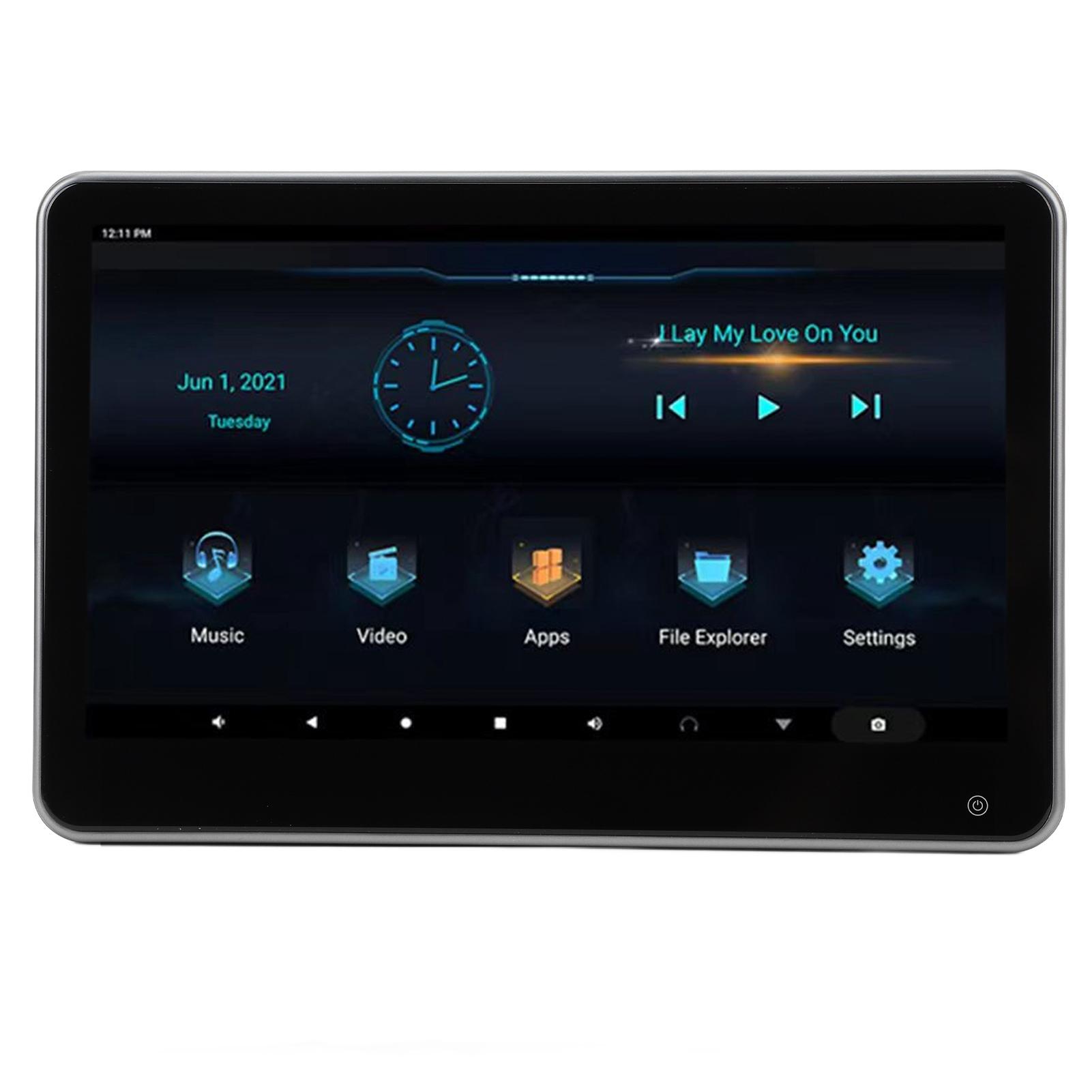 11,6-дюймовый монитор на подголовник автомобиля для Android 13, сенсорный экран, беспроводной доступ в Интернет, 8-ядерный процессор, планшет-монитор на подголовник black Awinner