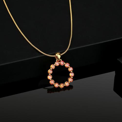 Модный кулон Candy с фантазийными оранжевыми кристаллами и камнями black Estele