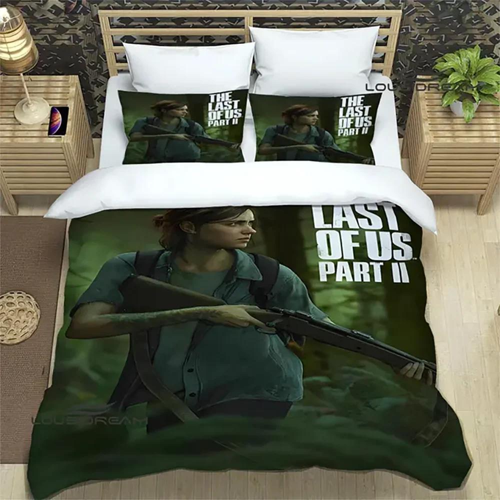 Игра The Last of Us Part Комплект постельного белья Мальчики Девочки Полуторный Двуспальный Размер Пододеяльник Наволочка Кровать Детский Взрослый Домашний Текстиль 70x133cm 2pcs white Lodestar
