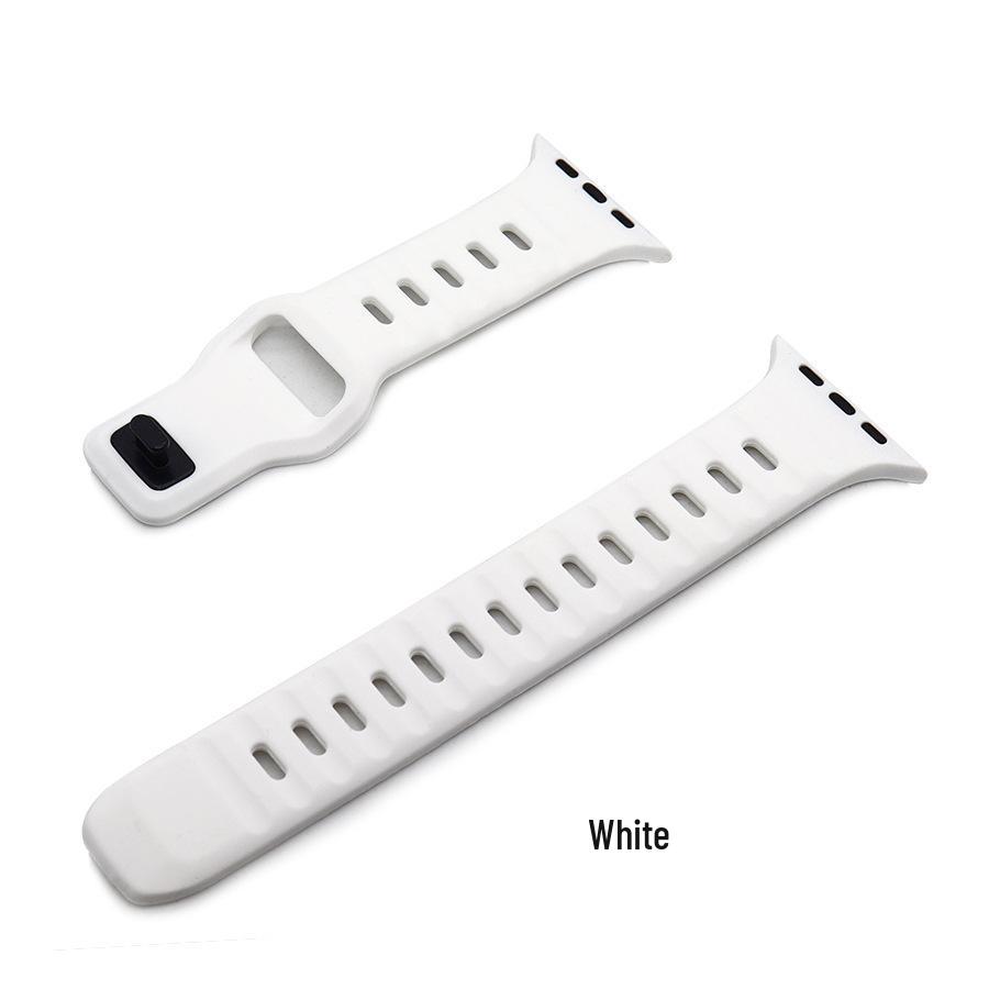 Силиконовый ремешок с квадратной пряжкой для Apple Watch и iWatch 9 Ultra 2 42/44/45/49/46MM Series 10 белый Global Finds