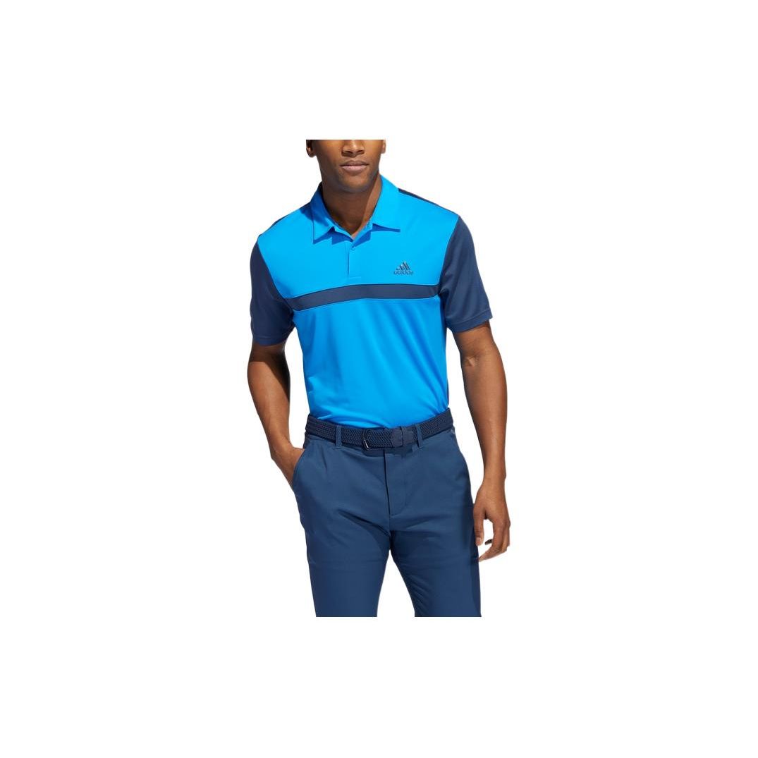 Adidas Colorblock Logo Golf Polo Мужские топы Синий HE3163 L blue